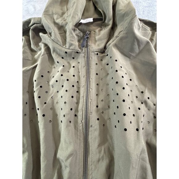 Cali Sport+ Jacket Women's 2X Olive Green Hooded w/Zipper and reflective pockets - Picture 5 of 7